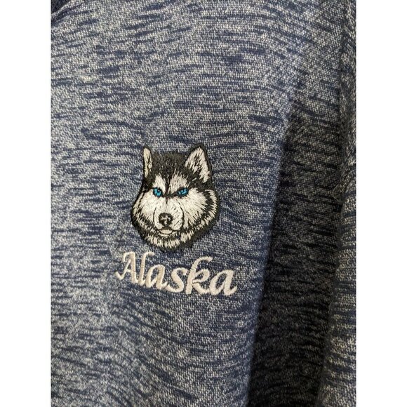 Isaacs Designs Sweatshirt Mens XL Pullover Fleece Alaska Embroidered Husky Dog - Picture 3 of 4